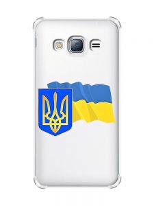 Чохол з потовщеними кутами на Samsung Galaxy J3(2016) J310 :: Тризуб і прапор України (принт 384)