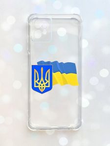 Чохол з потовщеними кутами на Motorola Moto G32 :: Тризуб і прапор України (принт 384)