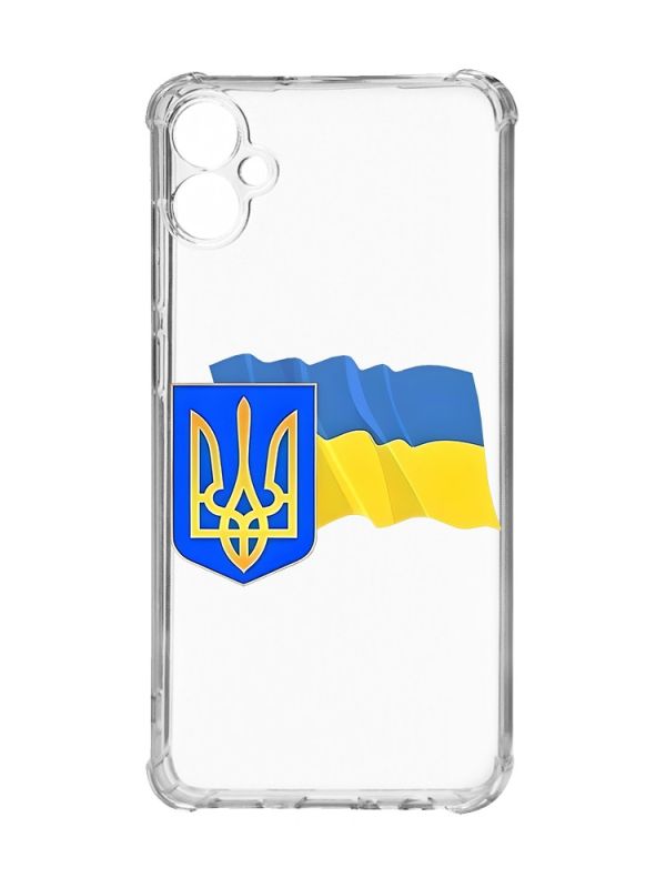 Чохол з потовщеними кутами на Samsung Galaxy A05 (A055) :: Тризуб і прапор України (принт 384)