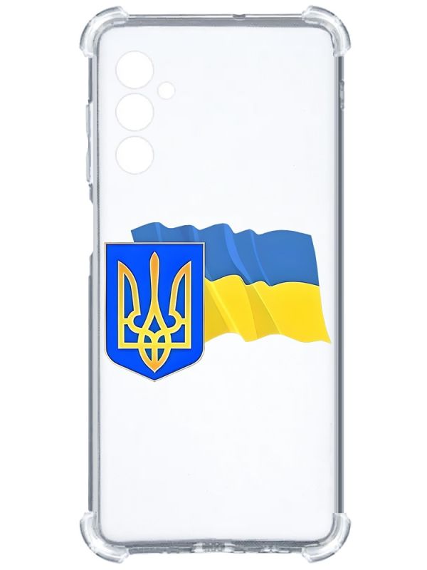 Чохол з потовщеними кутами на Samsung Galaxy A05s (A057) :: Тризуб і прапор України (принт 384)