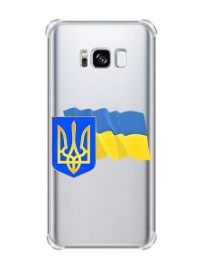 Чохол з потовщеними кутами на Samsung Galaxy S8 :: Тризуб і прапор України (принт 384)
