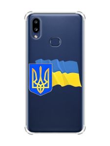 Чохол з потовщеними кутами на Samsung Galaxy A10s (A107) :: Тризуб і прапор України (принт 384)