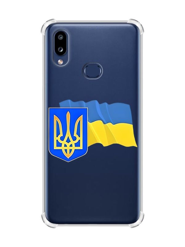 Чохол з потовщеними кутами на Samsung Galaxy A10s (A107) :: Тризуб і прапор України (принт 384)