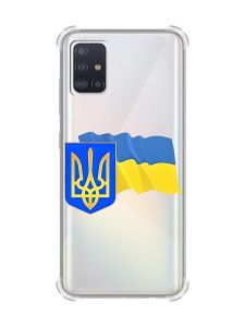 Чохол з потовщеними кутами на Samsung Galaxy A71/A715 :: Тризуб і прапор України (принт 384)
