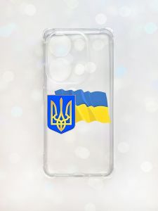 Чохол з потовщеними кутами на Xiaomi Redmi Note 13 Pro 4G :: Тризуб і прапор України (принт 384)