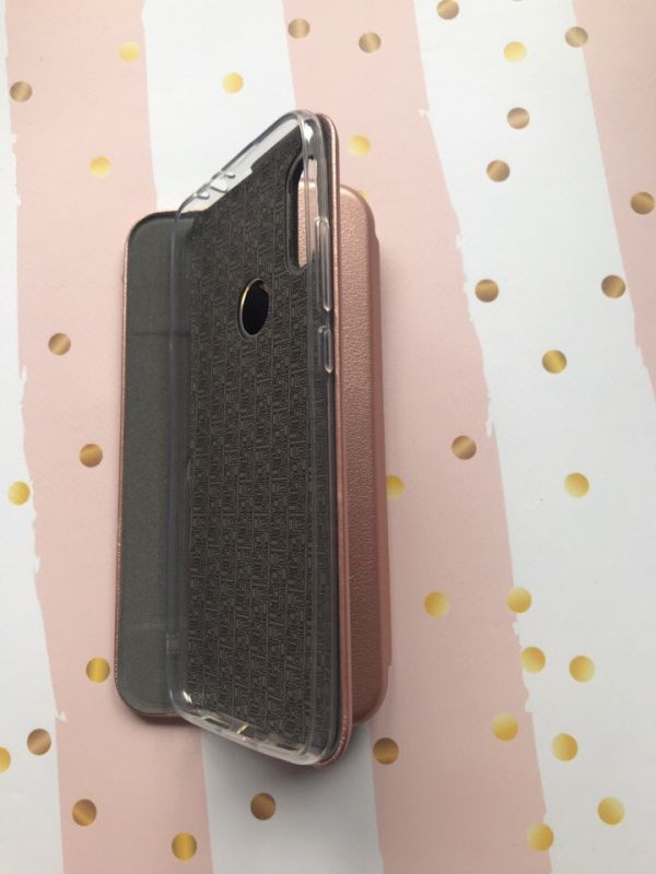 Чохол-книжка з малюнком для Xiaomi Redmi 7 Золотий :: Тризуб і прапор України (принт 384)