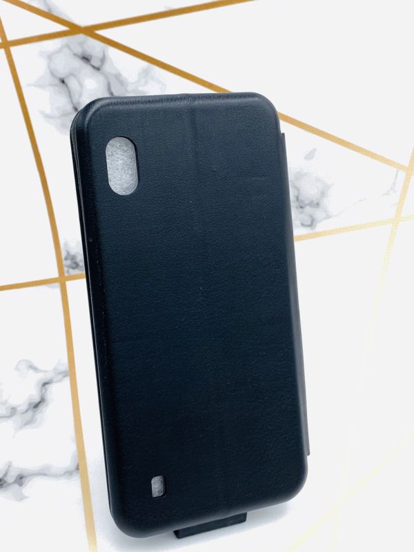 Чохол-книжка з малюнком для Samsung Galaxy A10 (2019) A105 Чорний :: Тризуб і прапор України (принт 384)