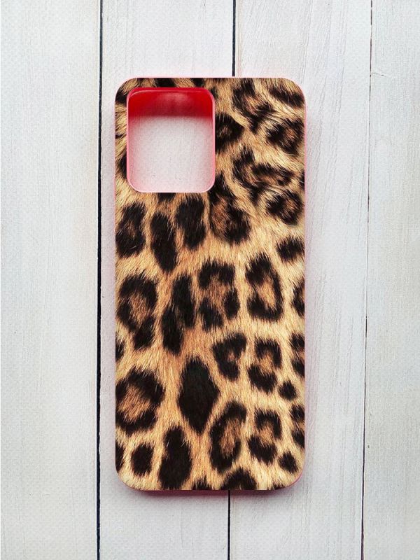 Матовий чохол на Xiaomi Redmi 12 Рожевий :: Леопардовий дизайн (принт 383)