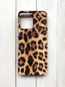 Матовий чохол на Xiaomi Redmi 12 Чорний :: Леопардовий дизайн (принт 383)