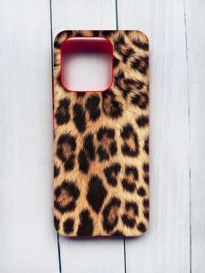 Матовий чохол на Xiaomi Redmi 12C Червоний :: Леопардовий дизайн (принт 383)