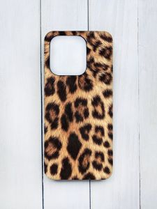 Матовий чохол на Xiaomi Redmi 12C Чорний :: Леопардовий дизайн (принт 383)