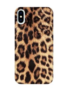 Матовий чохол з рожевими боками на iPhone X / Xs :: Леопардовий дизайн (принт 383)