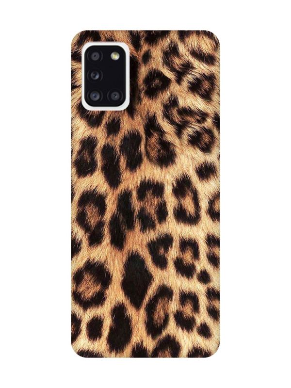 Матовий чохол з рожевими боками на Samsung Galaxy A31 :: Леопардовий дизайн (принт 383)