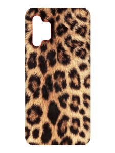 Матовий чохол з рожевими боками на Samsung Galaxy A32 :: Леопардовий дизайн (принт 383)