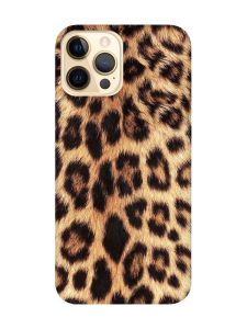 Матовий чохол з чорними боками на Apple iPhone 12 Pro Max :: Леопардовий дизайн (принт 383)