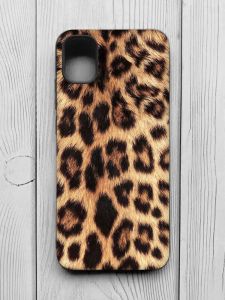 Матовий чохол з чорними боками на Samsung Galaxy A04E/A042 :: Леопардовий дизайн (принт 383)