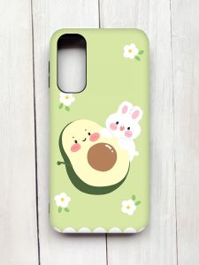 Матовий чохол з чорними боками на Samsung Galaxy A24 :: Авокадо і зайченя (принт 311)