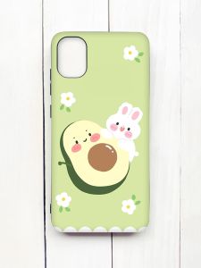 Матовий чохол з чорними боками на Samsung Galaxy A05 (A055) :: Авокадо і зайченя (принт 311)