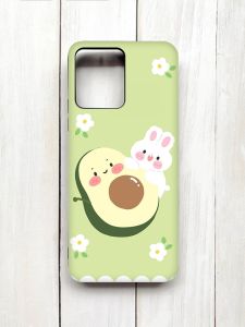 Матовий чохол з чорними боками на Xiaomi Redmi 12 :: Авокадо і зайченя (принт 311)