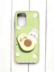 Матовий чохол з чорними боками на Xiaomi Redmi 10 :: Авокадо і зайченя (принт 311)