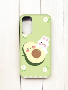 Матовий чохол з чорними боками на Samsung Galaxy A15 (A155) :: Авокадо і зайченя (принт 311)