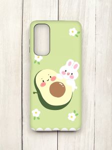 Матовий чохол з чорними боками на Samsung Galaxy M54 :: Авокадо і зайченя (принт 311)
