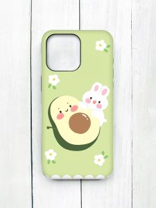 Матовий чохол з чорними боками на iPhone 15 Pro Max :: Авокадо і зайченя (принт 311)