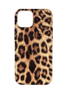 Матовий чохол з бірюзовими боками на Apple iPhone 12 Pro Max :: Леопардовий дизайн (принт 383)