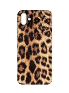 Матовий чохол з бірюзовими боками на Samsung Galaxy A04 :: Леопардовий дизайн (принт 383)