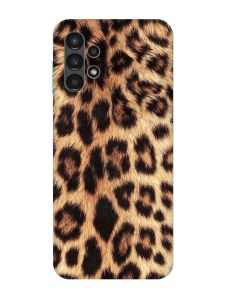 Матовий чохол з бірюзовими боками на Samsung Galaxy A13 4G :: Леопардовий дизайн (принт 383)
