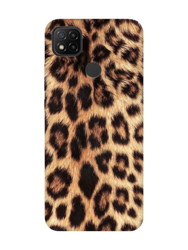 Матовий чохол з бірюзовими боками на Xiaomi Redmi 9C/10A :: Леопардовий дизайн (принт 383)