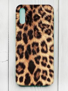 Матовий чохол з бірюзовими боками на Xiaomi Redmi 9А :: Леопардовий дизайн (принт 383)