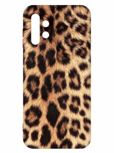 Матовий чохол з червоними боками на Samsung A13 4G :: Леопардовий дизайн (принт 383)