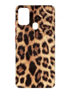 Матовий чохол з червоними боками на Samsung Galaxy M30s/M21 :: Леопардовий дизайн (принт 383)