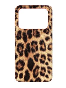 Матовий чохол з червоними боками на Xiaomi Poco X4 Pro 5G :: Леопардовий дизайн (принт 383)