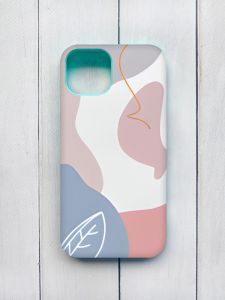 Матовий чохол з бірюзовими боками на iPhone 15 :: Кольоровий фон (принт 61)