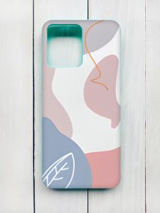 Матовий чохол з бірюзовими боками на Xiaomi Redmi 12 :: Кольоровий фон (принт 61)