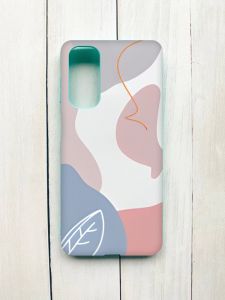 Матовий чохол з бірюзовими боками на Samsung Galaxy M54 :: Кольоровий фон (принт 61)