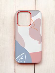 Матовий чохол з червоними боками на iPhone 15 Pro :: Кольоровий фон (принт 61)