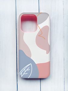 Матовий чохол з рожевими боками на iPhone 15 Pro :: Кольоровий фон (принт 61)