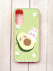 Матовий чохол з рожевими боками на Samsung A34 5G :: Авокадо і зайченя (принт 311)