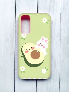 Матовий чохол з рожевими боками на Samsung Galaxy A24 :: Авокадо і зайченя (принт 311)