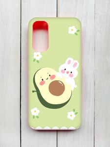 Матовий чохол з рожевими боками на Samsung Galaxy A14 5G :: Авокадо і зайченя (принт 311)