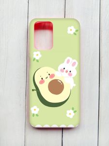 Матовий чохол з рожевими боками на Xiaomi Redmi 10 :: Авокадо і зайченя (принт 311)