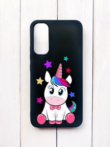 Матовий чохол на Samsung A34 5G Чорний :: Єдиноріг (принт 102)