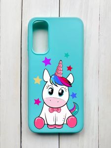 Матовий чохол на Samsung Galaxy A24 Бірюзовий :: Єдиноріг (принт 102)