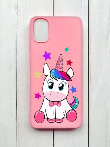 Mатовий чохол на Samsung Galaxy A05 (A055) Рожевий :: Єдиноріг (принт 102)