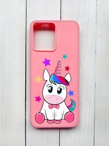 Матовий чохол на Xiaomi Redmi 12 Рожевий :: Єдиноріг (принт 102)