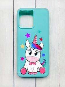 Матовий чохол на Xiaomi Redmi 12 Бірюзовий :: Єдиноріг (принт 102)