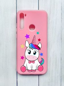 Матовий чохол на Xiaomi Redmi Note 8T Рожевий :: Єдиноріг (принт 102)